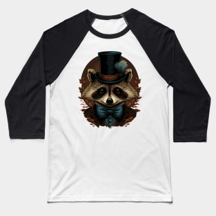 Raccoon Top Hat Baseball T-Shirt